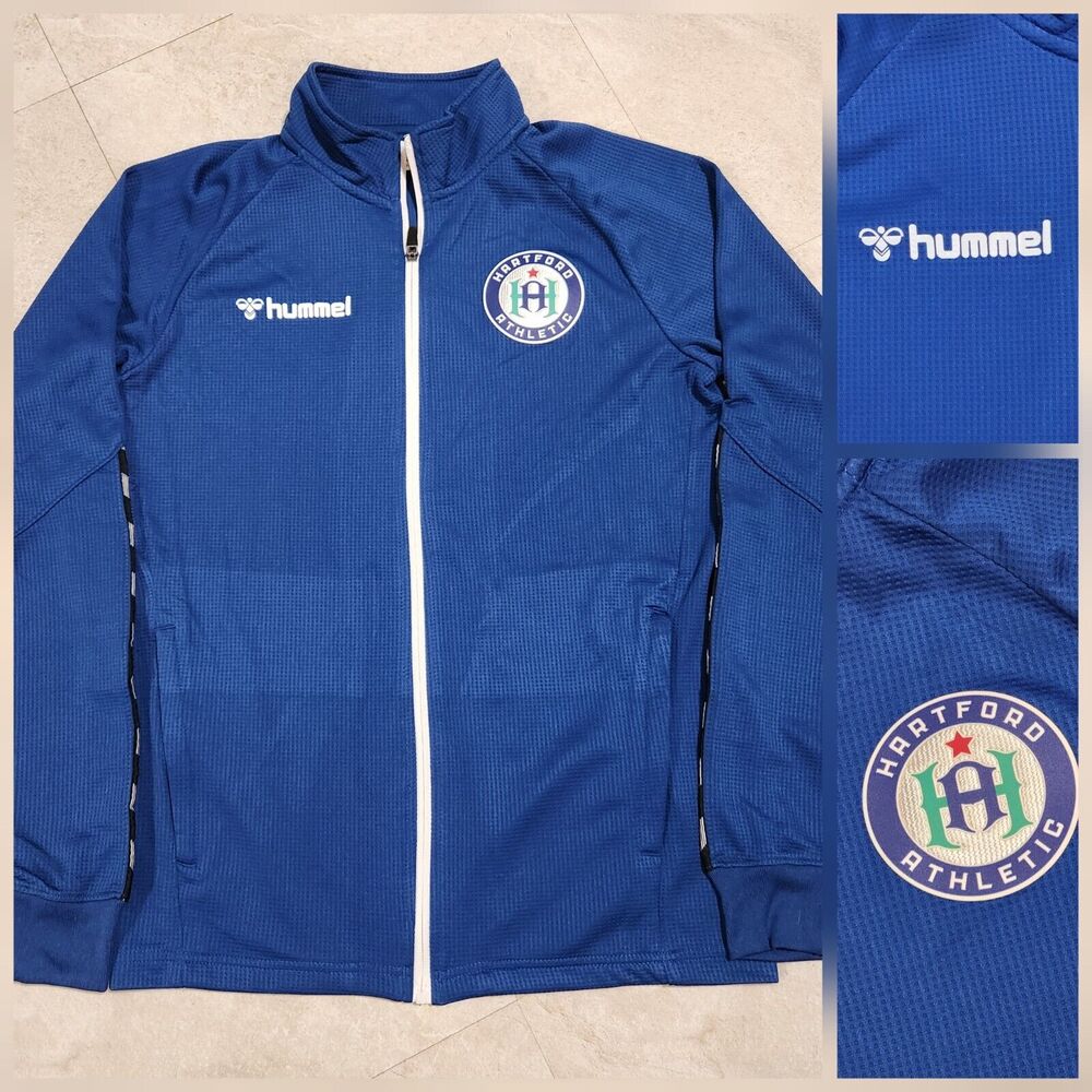 Hartford Athletic USL Mens XS Soccer Warm Up Track Full Zip Jacket Hummel Blue‎
